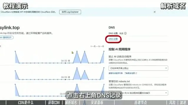 Cloudflare DNS 解析设置界面